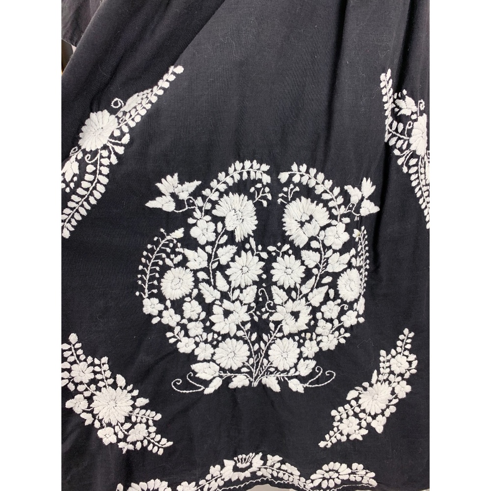 OS 2XL Vintage 70s Mexican Embroidered Mini Dress - Picture 7 of 8